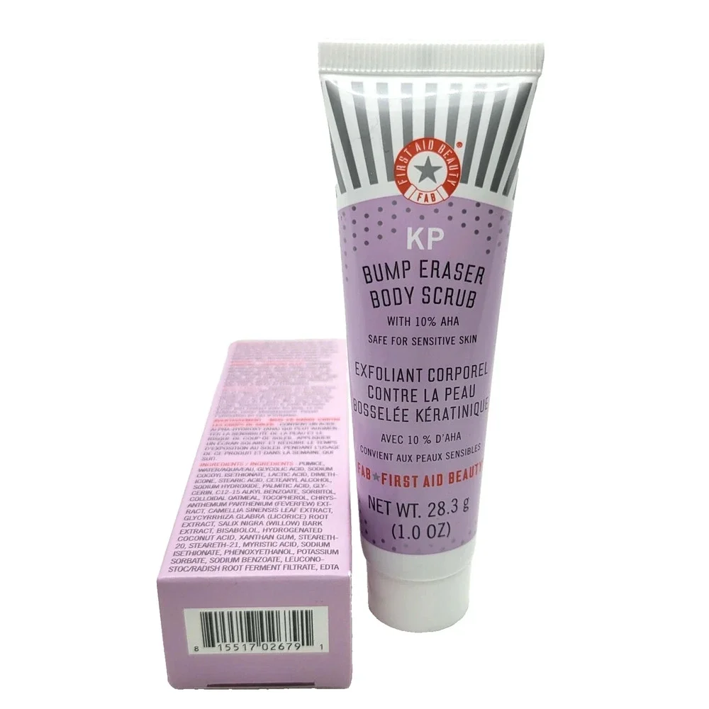2-PACK First Aid Beauty KP Bump Eraser Body Scrub Exfoliant 10% AHA, 1oz Each
